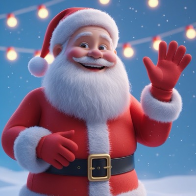 Santa waving